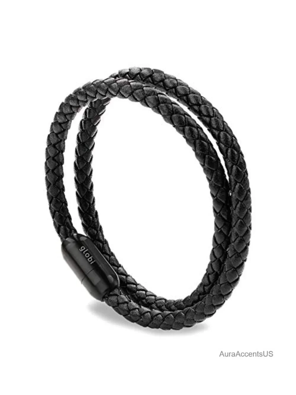 Genuine Leather Wrap Bracelet Magnetic Clasp Men Women Cuff Bangle